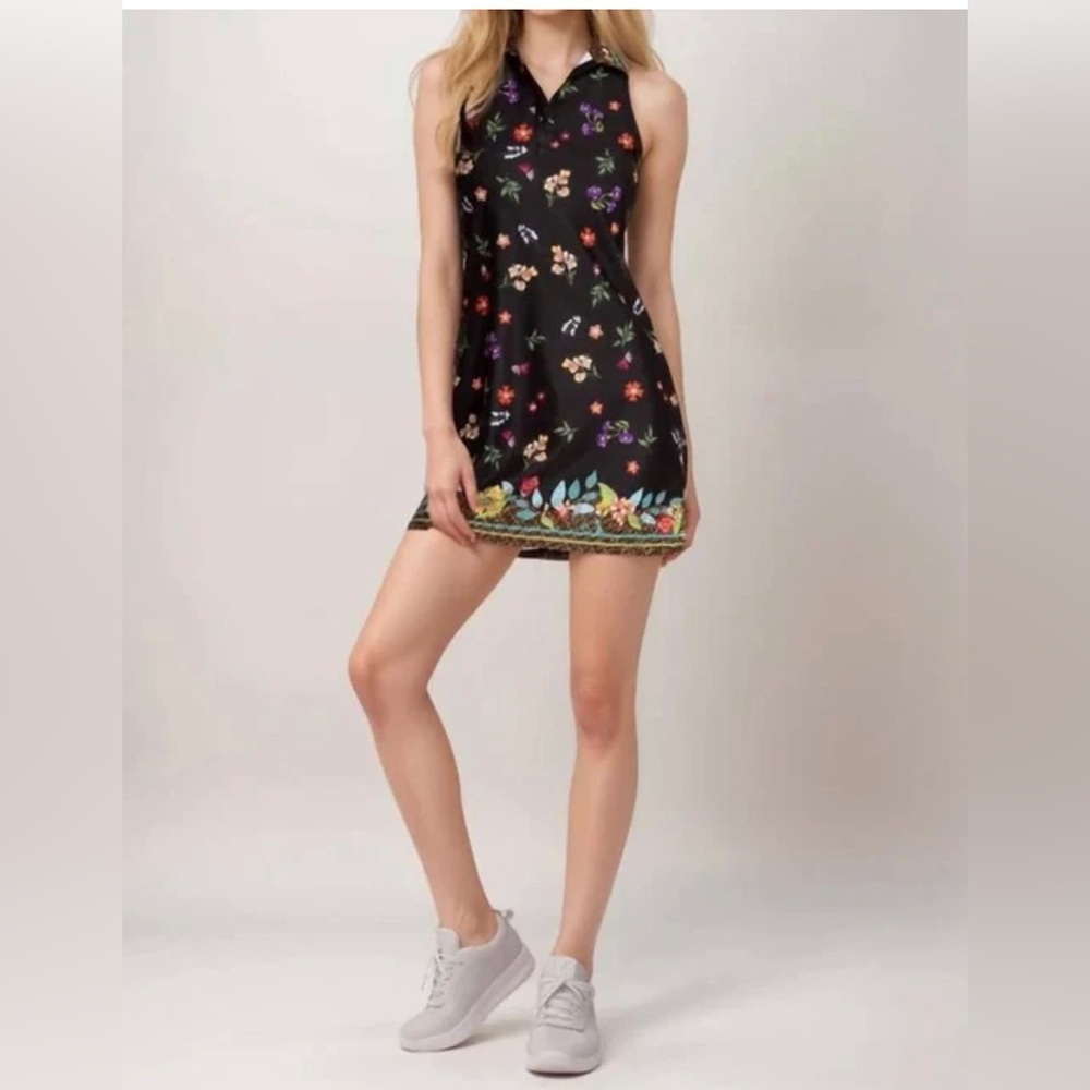 Johnny Was Sz L Bee Active Polo Tank Dress ~ Racerback